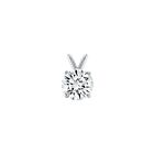 1 Ct Round Solid 14k White Gold Created Diamond Solitaire Pendant Necklace 18 