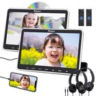 2 X 10 1  Car Dvd Player Headrest Monitor Hd Screen 1080p Hdmi Usb Sd W  Headset