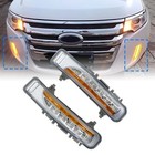 Pair Led Daytime Running Lights Fits 11-14 Ford Edge Drl Fog Lamp W  Turn Signal