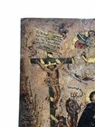 Antique Retablo Mexico Spanish Colonial Art Oil On Tin