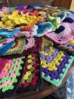 Lot Of 175 Crochet Granny Squares And Rounds  Multiple Sizes