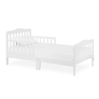 Durable White Toddler Bed  Safe Low-profile Design With Cozy Safety Rails