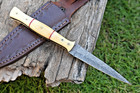 Custom Made Forged Damascus Steel Dagger Boot Knife Throwing Survival 1619
