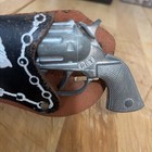 Vintage 1950s Hubley Pet Cast Metal Toy Cap Gun With Holster-working