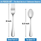 Forks   Spoons Silverware Set 16 Pcs Stainless Steel Flatware Mirror Finish