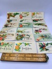 Victorian Calling Cards Lot Of 18 Floral Birds Hands Dog Lot C