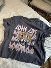 New Cropped Def Leppard  Band Tee - Charcoal