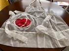 Sweet Romantic Mcm Vintage Swiss Dot Organza  Full Apron W lace Trim 