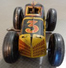 Vintage 1930s-40s Marx  3 Tin Litho Wind-up Toy Race Car With Driver  Works 