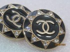 Chanel 2  Black Gold Tone   Cc Logo   24mm   1   Buttons This Is For 2