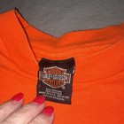 Harley Davidson Shirt Mens Lg Orange Motorcycle Biker Crew Neck Classic Denver
