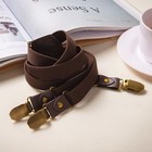 Retro 3-clip Anti-slip Elastic Suspenders Y-shaped Brown Trouser Braces Uniform