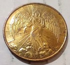 Good Luck Celestial Guardian Angel With Halo   Wings Gold Tone Token Coin Lucky