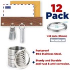 Wayliea Stainless Steel Key Chain Rings Silver Flat Split Metal Keyrings Bulk   