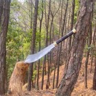 Custom Handmade Carbon Steel Machete Knife With Leather Sheath