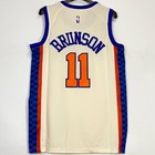 Jalen Brunson  11 New York Knicks Stitched Basketball Jersey Cream S-2xl