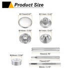 24set 17mm Leather Snap Fastener Kit 2 76  Long W 4 Install Tools Silver