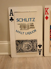 Vintage 1970s Schlitz Malt Liquor Plastic Playing Card Signs Set Black Americana
