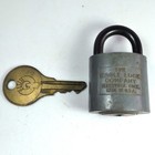 Vintage Eagle Lock Co Terryville Conn Brass Padlock With Original Key 1-1 2 Inch
