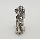 Italian 800 Solid Silver Miniature Lion Figurine Ae1