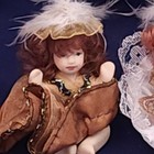 Set Of 4 Bisque Miniature Sitting Dolls Victorian Outfits Feather Hats 2 5 