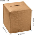 Square Tissue Box Cover  Pu Leather Tissue Box Holder With Bottom Belt Modern St