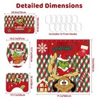 Christmas Bathroom Sets Shower Curtain - 4pcs With Non Plaid 