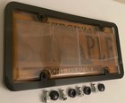4th Gen  Phantom Tag Protector Tinted License Plate Cover   Black Frame W bolts
