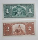 1   2 Dollars 1937 Canada Crisp  Xf  2 Banknote Lot