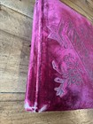 Antique Victorian Embossed Velvet Photo Album 1800   s With 24 Photos Maroon       