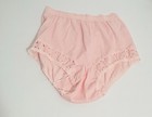 Vtg High Waist Brief Granny Panties Sz 5 Pink W  Lace Trim