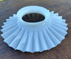 Antique Milk Glass Petticoat Ruffled Oil Chimney Lamp Shade Only 8 25  Od  Nice 