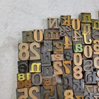 Lot Of 94 Vintage Wood Letterpress Type Printer Block Mixed Letters Numbers