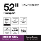 Hampton Bay Rockport 52 In  Indoor Led Bronze Ceiling Fan With Light Kit