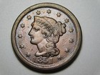 Vintage  Us  Coins  1851 Braided Hair Large Cent