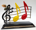 Vintage Melody Plastic Music Notes Salt   Pepper Shaker Set Piano Treble Clef