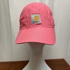 Rare Euc Pink Kids Carhartt Canvas Hat Strap Back Baseball Cap Hat Adjustable
