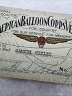 Ww1 Us American Balloon Corps Veteran Association Card 1938   z225