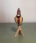 Vintage Hand-carved  painted Wooden Cardinal Figurine Decor Made In Argentina