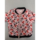 Disney Tutu Couture Minnie Mouse Bomber Jacket Girls 2t Red Bow Print Zip Up