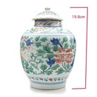 Chinese Qing Blue And White Shunzhi Famille Verte Lion Jar Porcelain With Lid