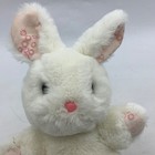 Vintage Plush Bunny Rabbit Off-white With Pink Ears Paws Floral Print 8    Stuffed