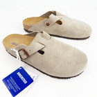 Birkenstock Boston Taupe Classic Suede Soft Footbed Clog Women s Shoes
