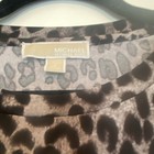 Michael Kors Women s Gray Black Leopard Animal Print Crew Neck Pullover Top