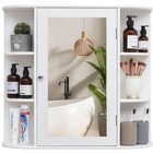 Bathroom Medicine Cabinet With Mirror - Wall-mounted Organizer  2 Adjustable She