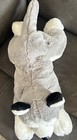 Fao Schwarz Plush Husky Wolf Dog 19  Plush Puppy Grey white Stuffed Toy Laying