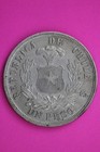 1881 Chile 1 Un Peso Silver Coin  900 Fine Guaranteed Authentic Hi Grade 0646n