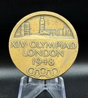 Vintage 1948 London Olympics Medal     Xiv Olympiad Commemorative Bronze Medal     B