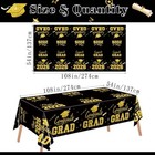 Us Stock 2-pack 54x108  Grad Tablecloths  Black gold 2026 Party Decor