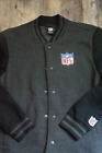 Nfl Apparel Letterman Jacket Football Mens Small Dark Gray Button Up Fleece Logo